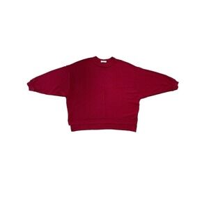 Women's Zenana waffle knit oversized/dolman style sweater. Red. Size S/M